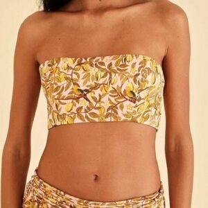 NWT Farm Rio Starfruit Light Pink Cropped/Bandeau Top | Sizes L